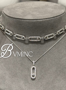 bvminc 金裕贞同款 链条满钻项链，单钻灵动项链