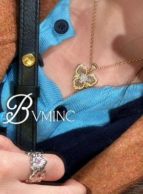 bvminc 宫廷风爱心三叶草镂空金色项链