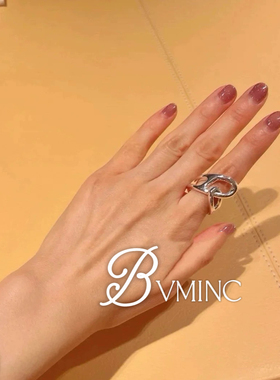 bvminc日杂同款猪鼻子马蹄扣925银戒指