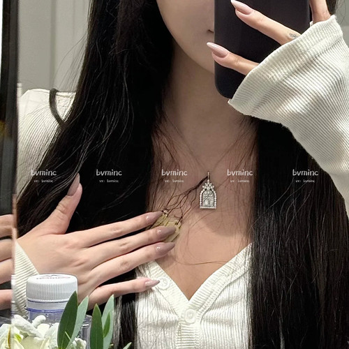 bvminc hw幸福之门鸟笼纯银满钻项链