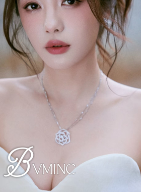bvminc  双链条镂空玫瑰花项链