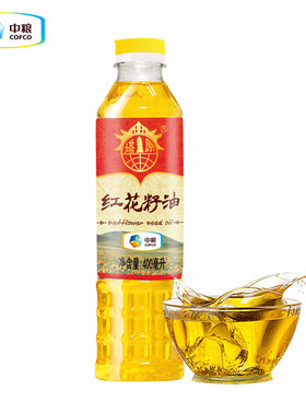中粮塔原纯红花籽油400ml*12瓶装  共4.8升 送丝巾
