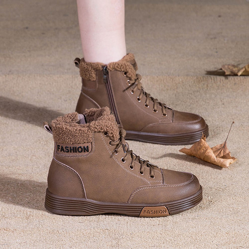 雪地靴女冬季新款真皮短靴