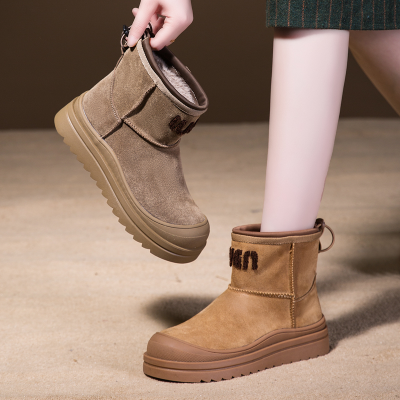 韩柔丽2024新款加绒加厚雪地靴