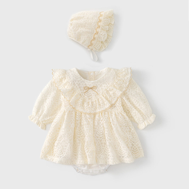 新生的婴儿儿衣服女孩子满月宴礼服女宝公主裙2月龄宝宝春秋裙子