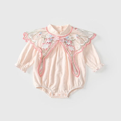 春装女宝中式洋气满月礼服