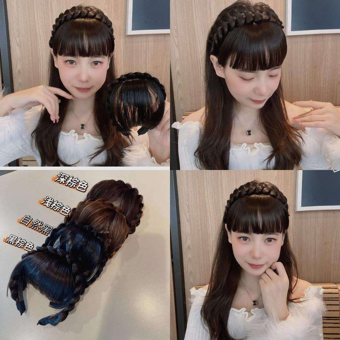 茵语饰品非金属发饰【13.8m1个】刘海假发发箍一体式假发麻花发箍