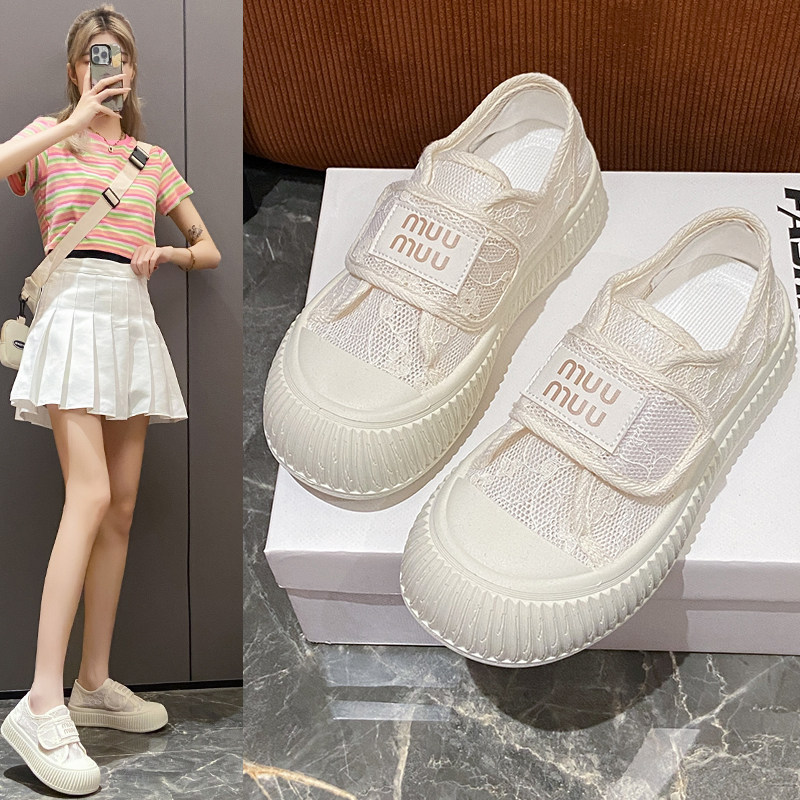 品牌踩屎感孕妇鞋春透气外穿魔术贴一脚蹬防滑软底小白鞋女运动鞋,女鞋,网面鞋,淘宝优惠券,粉丝福利购,淘宝优惠卷