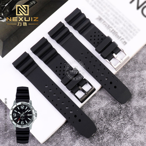 适配卡西欧MTP-1374 1375剑鱼MDV-106 107 MTP-VD01W硅胶表带22mm