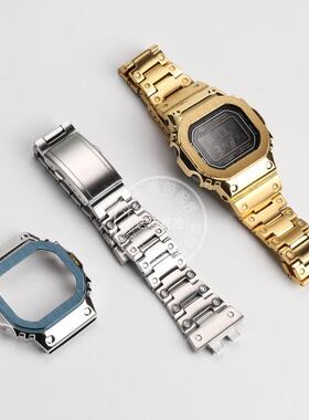 适配G-SHOCKg卡西欧小银块3459GMW-B5000改装潮流精钢男表带