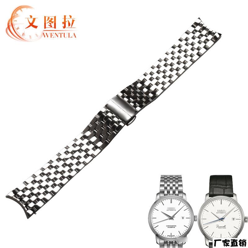 适配品质代用美度M027贝伦赛丽40周年M027.407A/408A手表链钢带男