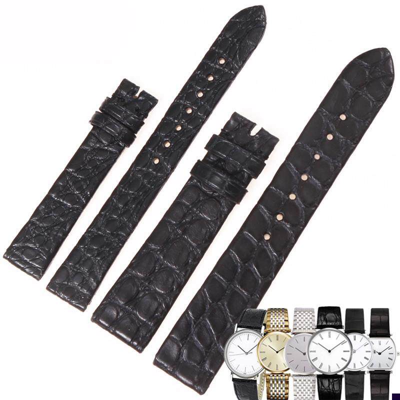 适配鳄鱼皮表带浪琴嘉岚L4.7v08/L4.209男女表链鳄鱼皮表带