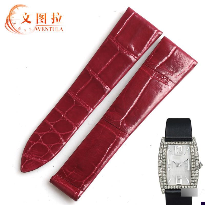 适配绢丝鳄鱼皮表带原装l伯爵G0A36191专用手表带表带女18*14
