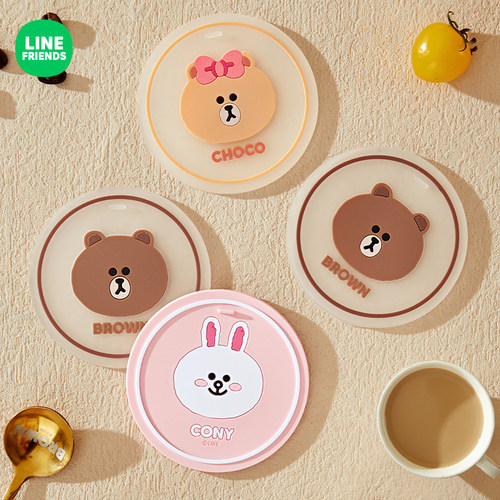 布朗熊汽车水杯垫车载