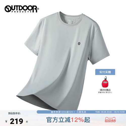 outdoor products 加州云雀春夏新户外情侣小LOGO圆领短袖T恤