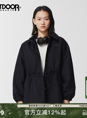outdoorproducts新款外套女户外短款风衣版翻领收腰夹克