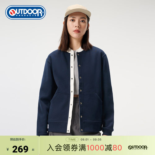 outdoor products 加州云雀撞色立领外套女加绒棉感保暖