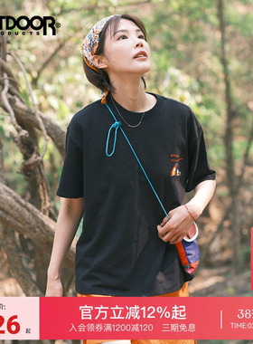 outdoor products 商场同款女圆领T恤棉感舒适吸湿透气时尚百搭