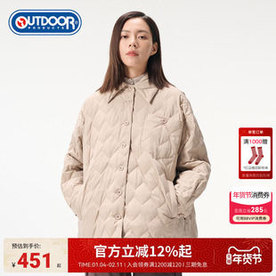 outdoor products秋冬新品羽绒服休闲轻盈保暖大口袋格纹羽绒服