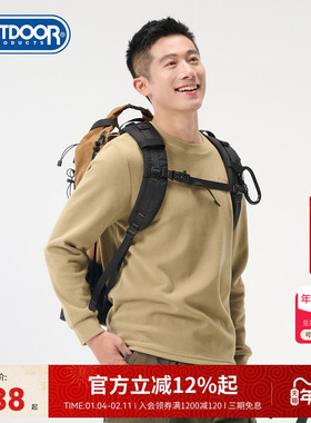 outdoor products 秋冬新品加绒套头衫男舒适保暖简约百搭