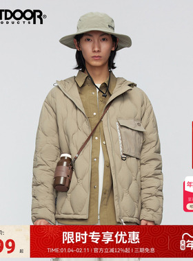 outdoor products2025秋冬新款短款羽绒服男户外连帽高领保暖外套