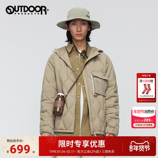 outdoor products2025秋冬新款短款羽绒服男户外连帽高领保暖外套