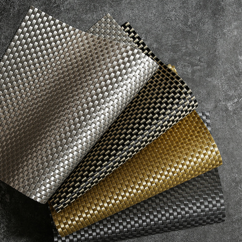 包邮餐厅餐垫pvc酒店西餐桌垫防滑隔热盘垫碗垫水洗速干席纹系列