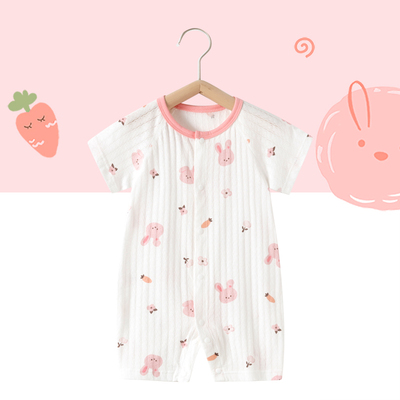2件 0-18月婴儿衣服夏天夏季薄款宝宝连体衣男女短袖哈衣幼儿夏装 — 7