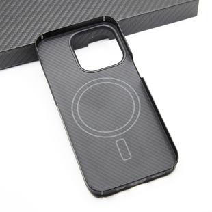 适用苹果iPhone14ProMax磁吸MagSafe无线600D细纹芳纶纤维手机壳