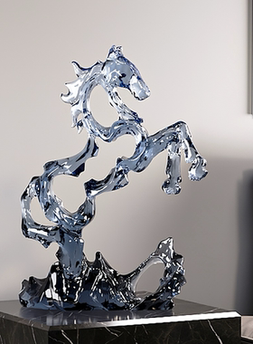 现代轻奢水晶马摆件客厅装饰