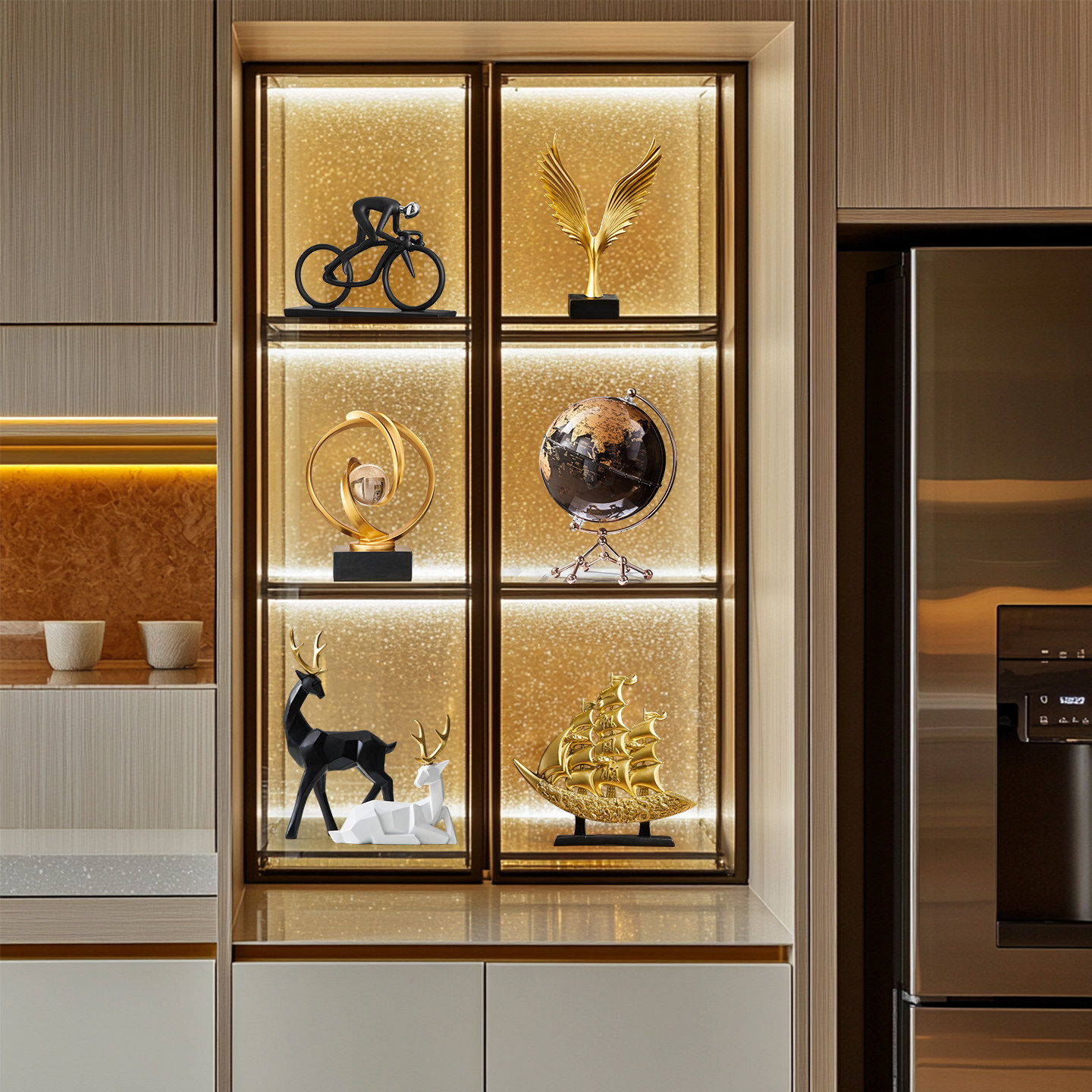 现代轻奢家居酒柜装饰摆件艺术品