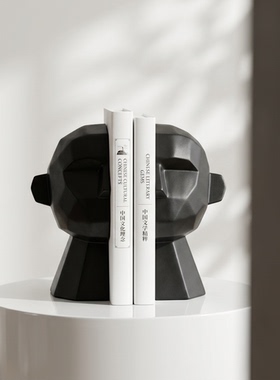 现代简约树脂人脸书挡摆件