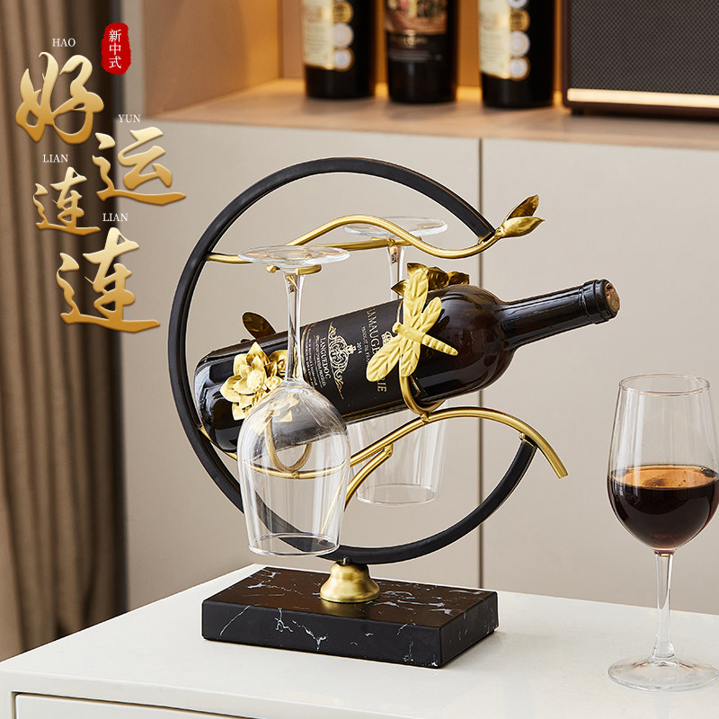 新中式红酒架摆件客厅电视柜酒柜餐边柜高档设计感家用葡萄酒杯架,家居饰品,桌面摆件,淘宝优惠券,粉丝福利购,淘宝优惠卷