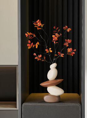 平衡石禅意摆件治愈系玄关装饰