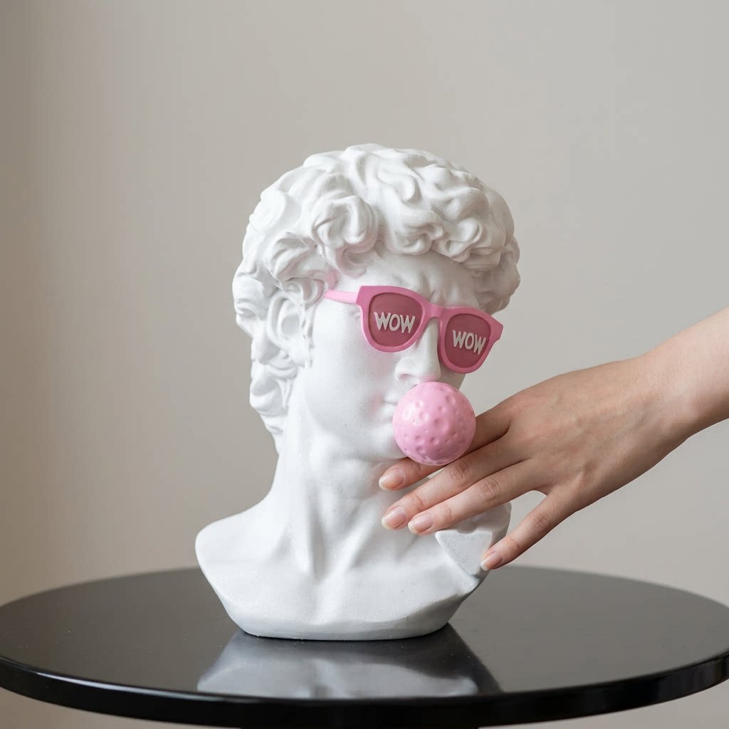 创意大卫头像摆件树脂雕塑艺术装饰品家居桌面轻奢软装摆设