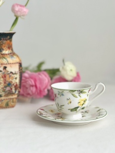 蝶恋花系列 小清新绿色花蝶小容量咖啡杯 浓缩咖啡杯120ml