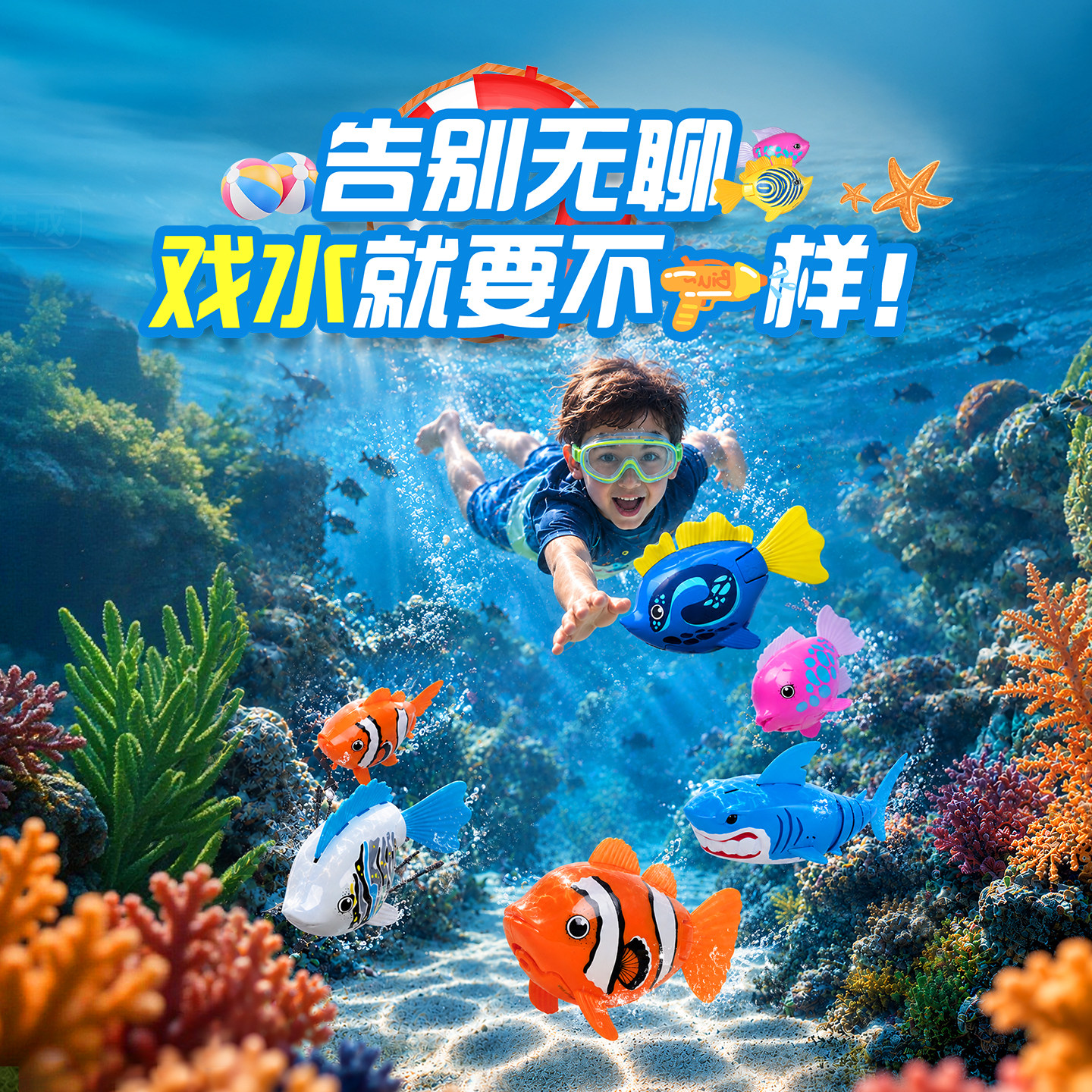 赫宝海洋机器人鱼儿童玩具礼物