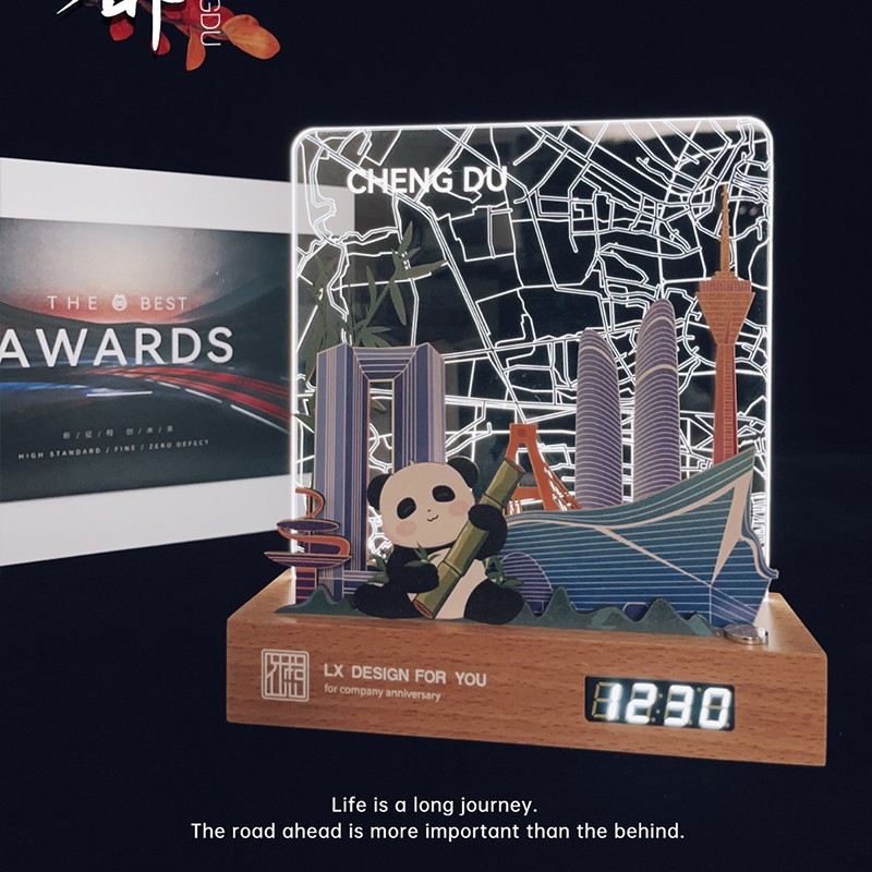 上海印象多层夜灯设计企业商务伴手礼团队纪念品送员工客户礼品