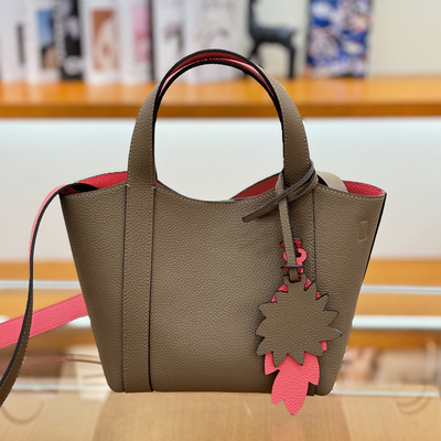 莫奈同款双面菜篮子包Le Dou BB新款进口togo牛皮手提单背水桶包