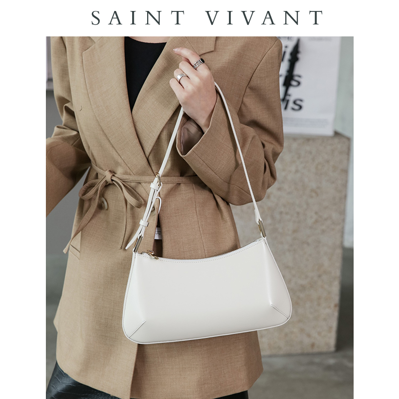 颂菲小众设计法棍包包女2024新款春夏时尚单肩斜挎真皮法式腋下包