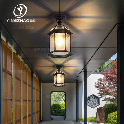 户外吊灯防水室外简约太阳能灯花园阳台吸顶灯凉亭庭院亭子吊灯