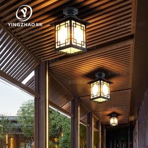 户外吊灯防水别墅庭院吸顶灯凉亭室外过道灯走廊露台阳光房太阳能