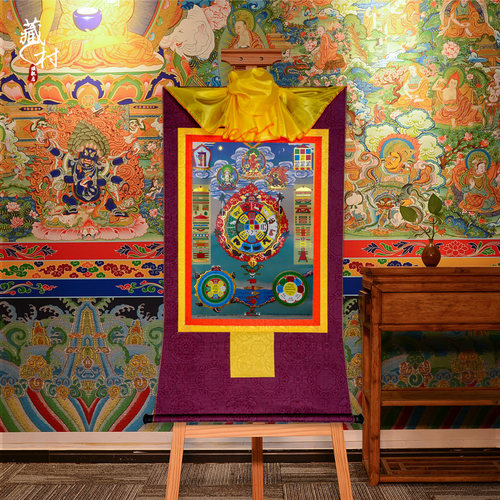 十二生肖唐卡藏村居家装饰画