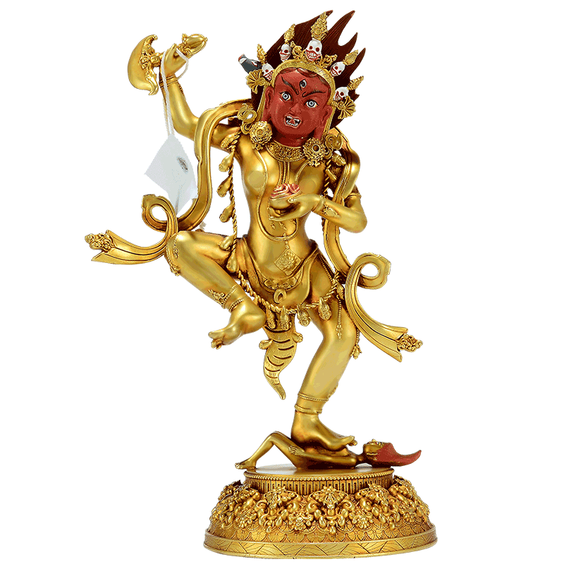 藏村铜鎏金雕花工艺桌面艺术摆件