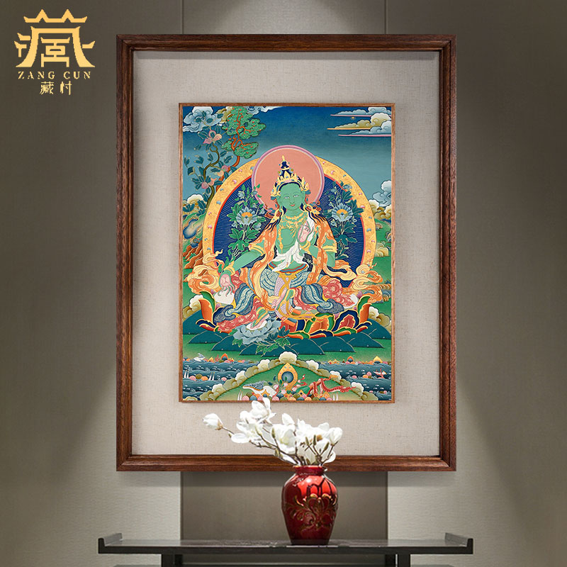 手绘镀金藏式相框唐卡