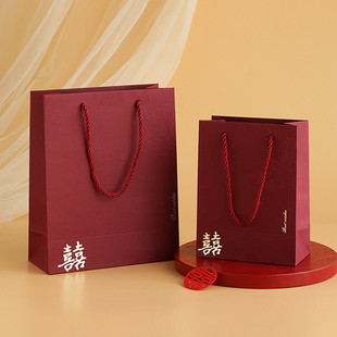 婚礼回礼伴手礼专用喜糖袋手提袋高级感大容量新人礼物袋