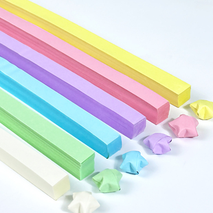 大角色星星条多彩星莫兰迪色折纸叠星星纸条手工diy礼物叠五角星折纸ins多巴胺六色星星纸专用星星纸送玻璃瓶