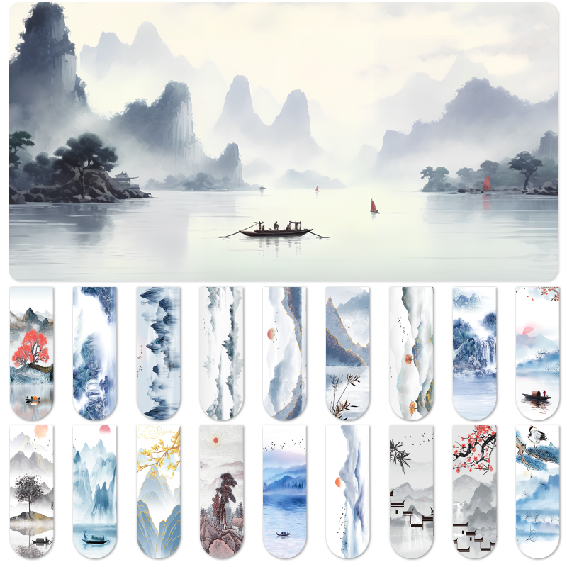 大角色水墨画磁性书签18枚装