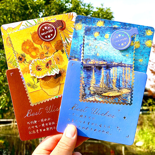 大角色油画风三折可立卡梵高的画