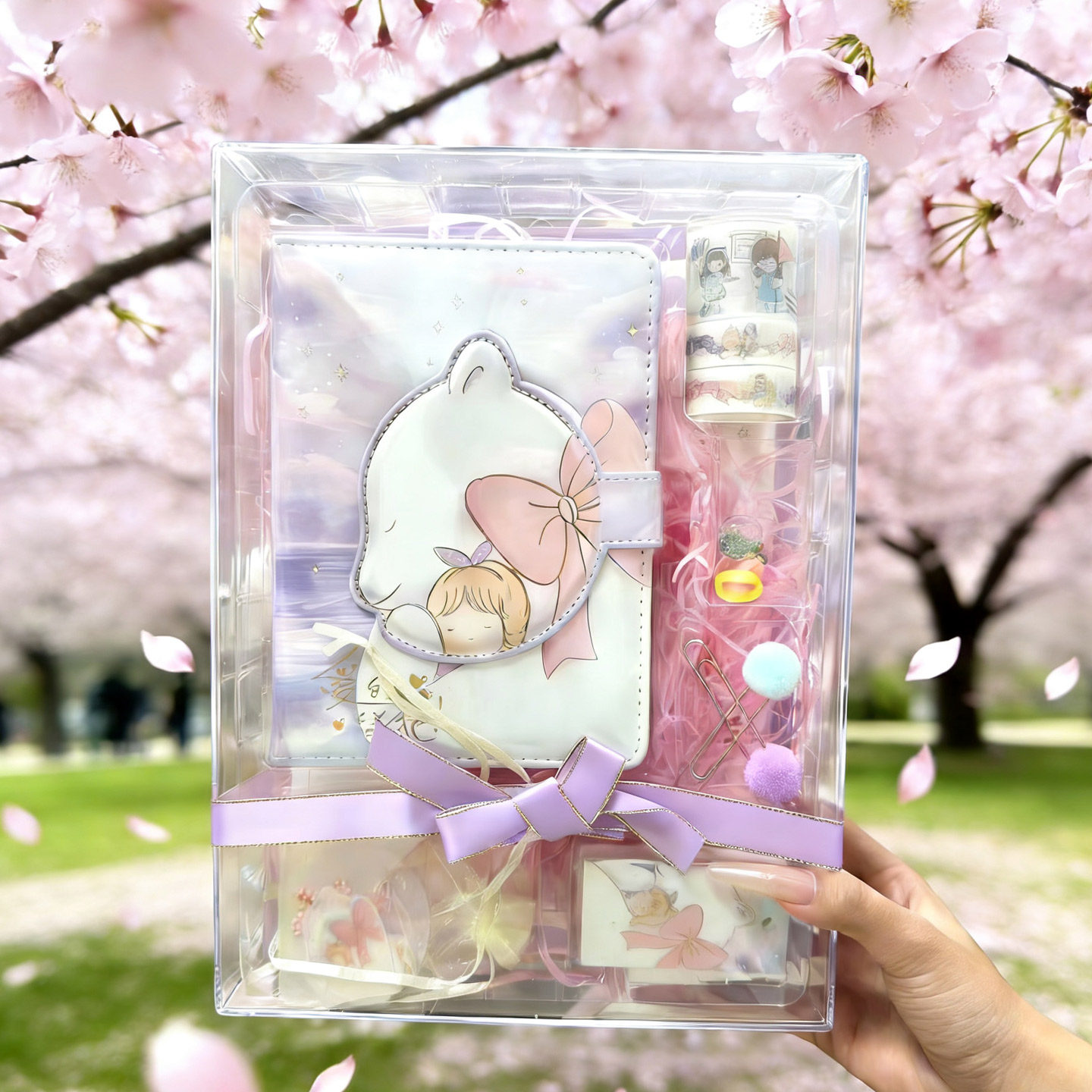 大角色水晶手账礼盒相拥手账笔记本子套装带胶带透明外盒亚克力盒子学生生日礼品卡通可爱小熊少女心文具套盒,文具电教/文化用品/商务用品,笔记本/记事本,淘宝优惠券,粉丝福利购,淘宝优惠卷
